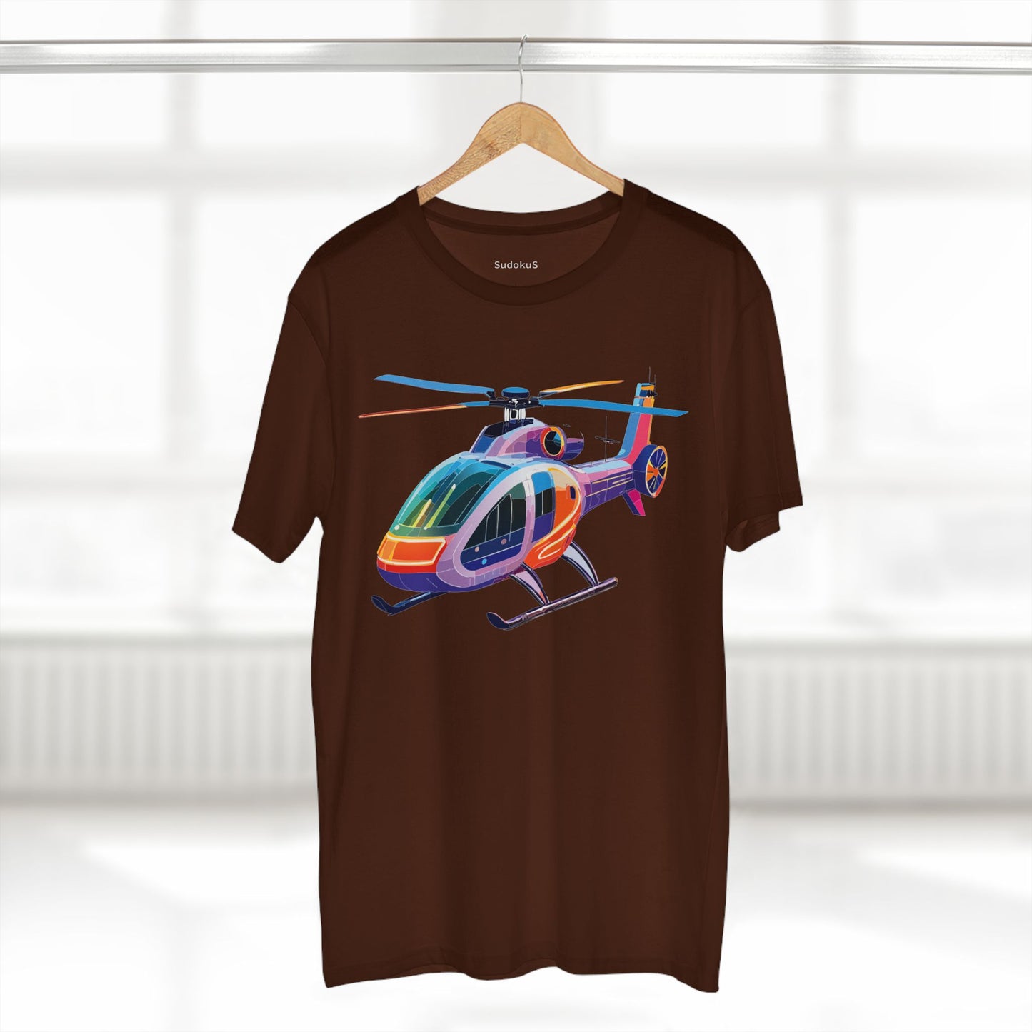 Helicopter Art Tee Unisex Premium Cotton Chopper Shirt With Crew Neck Comfort Fit