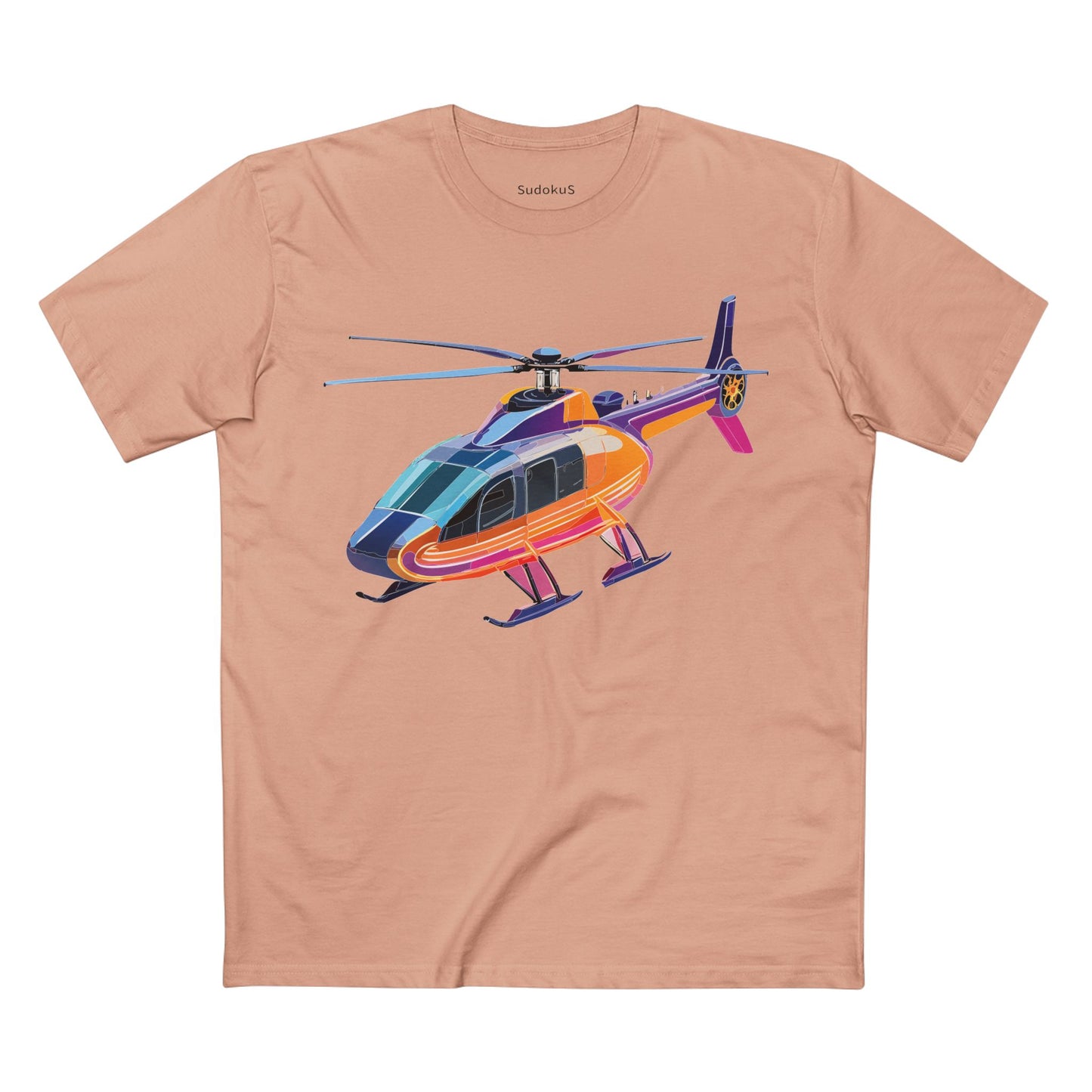 Helicopter Chopper Shirt Unisex Premium Cotton Tee With Unique Art Design Graphic Print Crew Neck