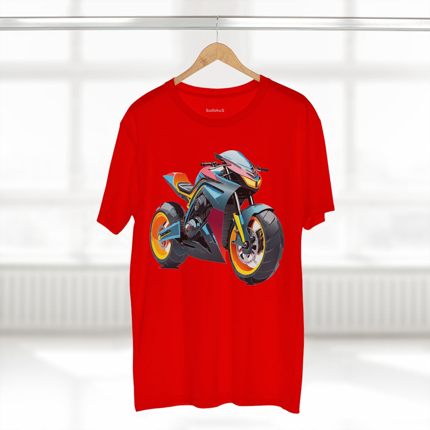 Unisex Premium Cotton Tee With Unique Art Design Bike And Moto Shirt Regular Fit Crew Neck