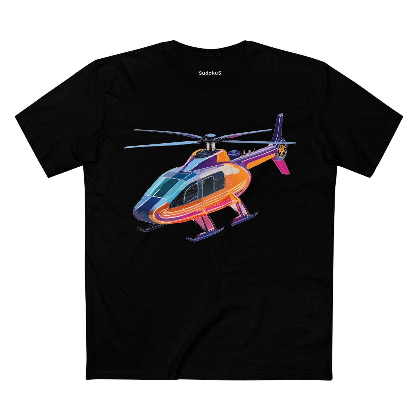 Helicopter Chopper Shirt Unisex Premium Cotton Tee With Unique Art Design Graphic Print Crew Neck