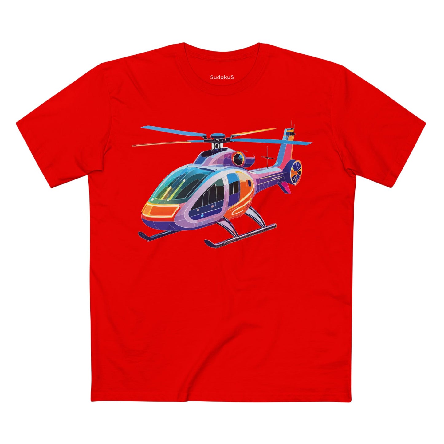 Helicopter Art Tee Unisex Premium Cotton Chopper Shirt With Crew Neck Comfort Fit