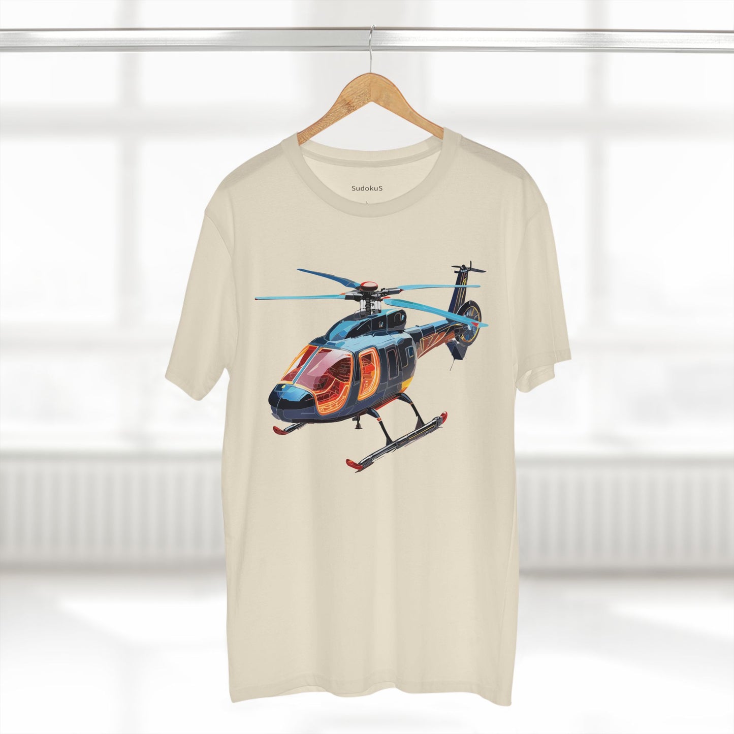 Helicopter Chopper Shirt Unisex Premium Cotton Tee With Unique Art Design Regular Fit Crew Neck
