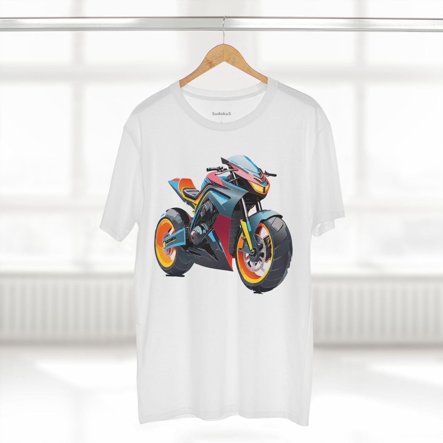 Unisex Premium Cotton Tee With Unique Art Design Bike And Moto Shirt Regular Fit Crew Neck