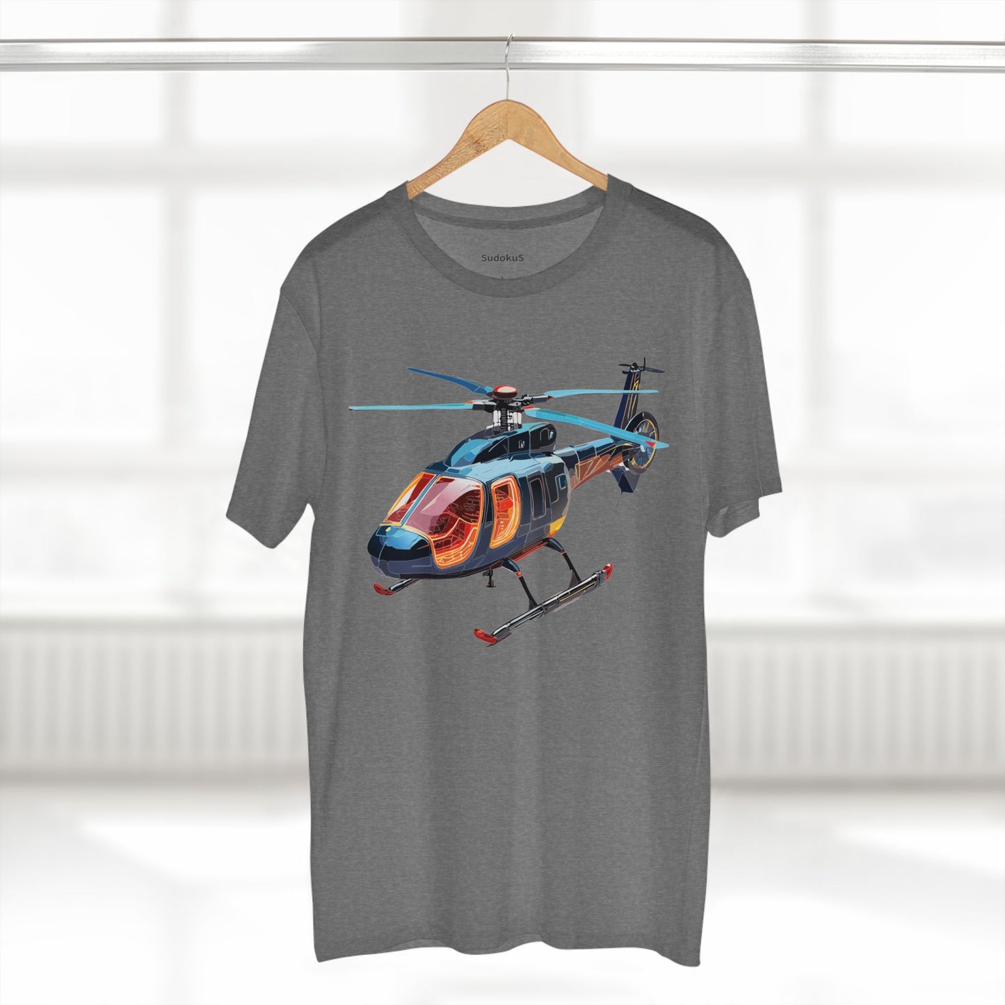 Helicopter Chopper Shirt Unisex Premium Cotton Tee With Unique Art Design Regular Fit Crew Neck