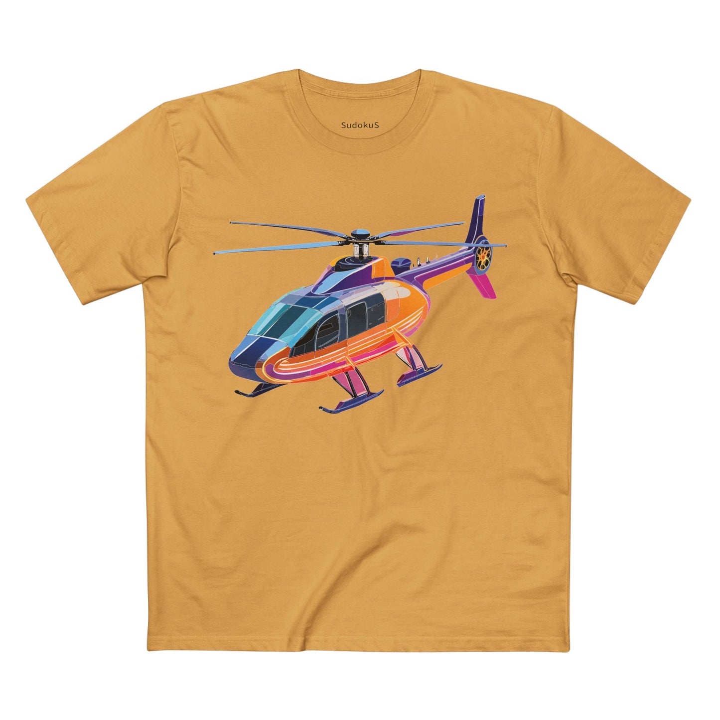 Helicopter Chopper Shirt Unisex Premium Cotton Tee With Unique Art Design Graphic Print Crew Neck