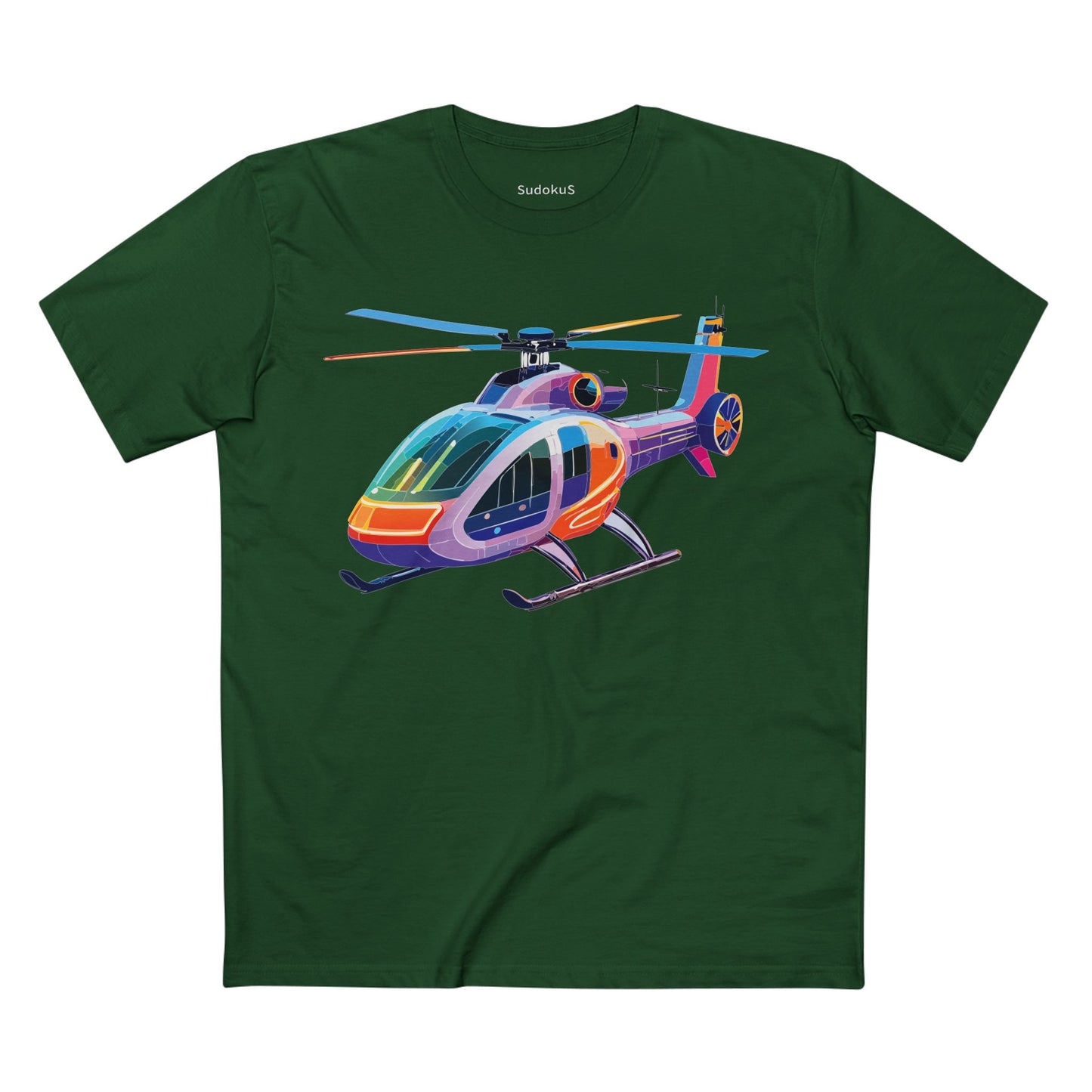 Helicopter Art Tee Unisex Premium Cotton Chopper Shirt With Crew Neck Comfort Fit