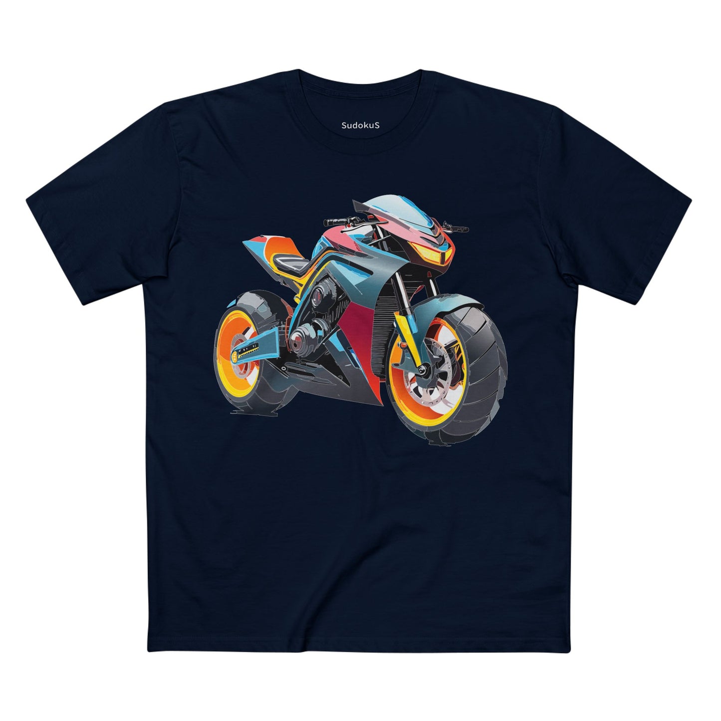 Unisex Premium Cotton Tee With Unique Art Design Bike And Moto Shirt Regular Fit Crew Neck