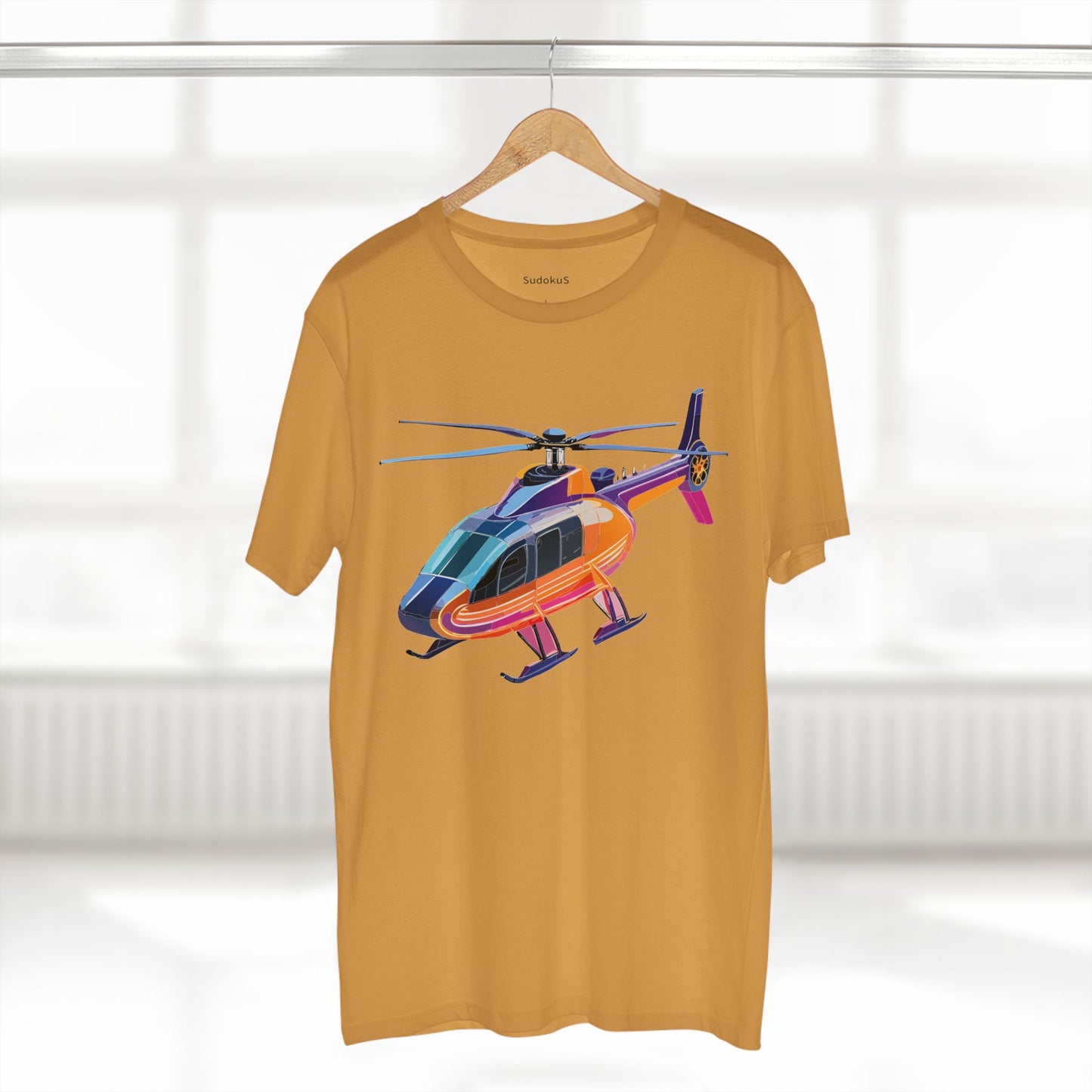 Helicopter Chopper Shirt Unisex Premium Cotton Tee With Unique Art Design Graphic Print Crew Neck