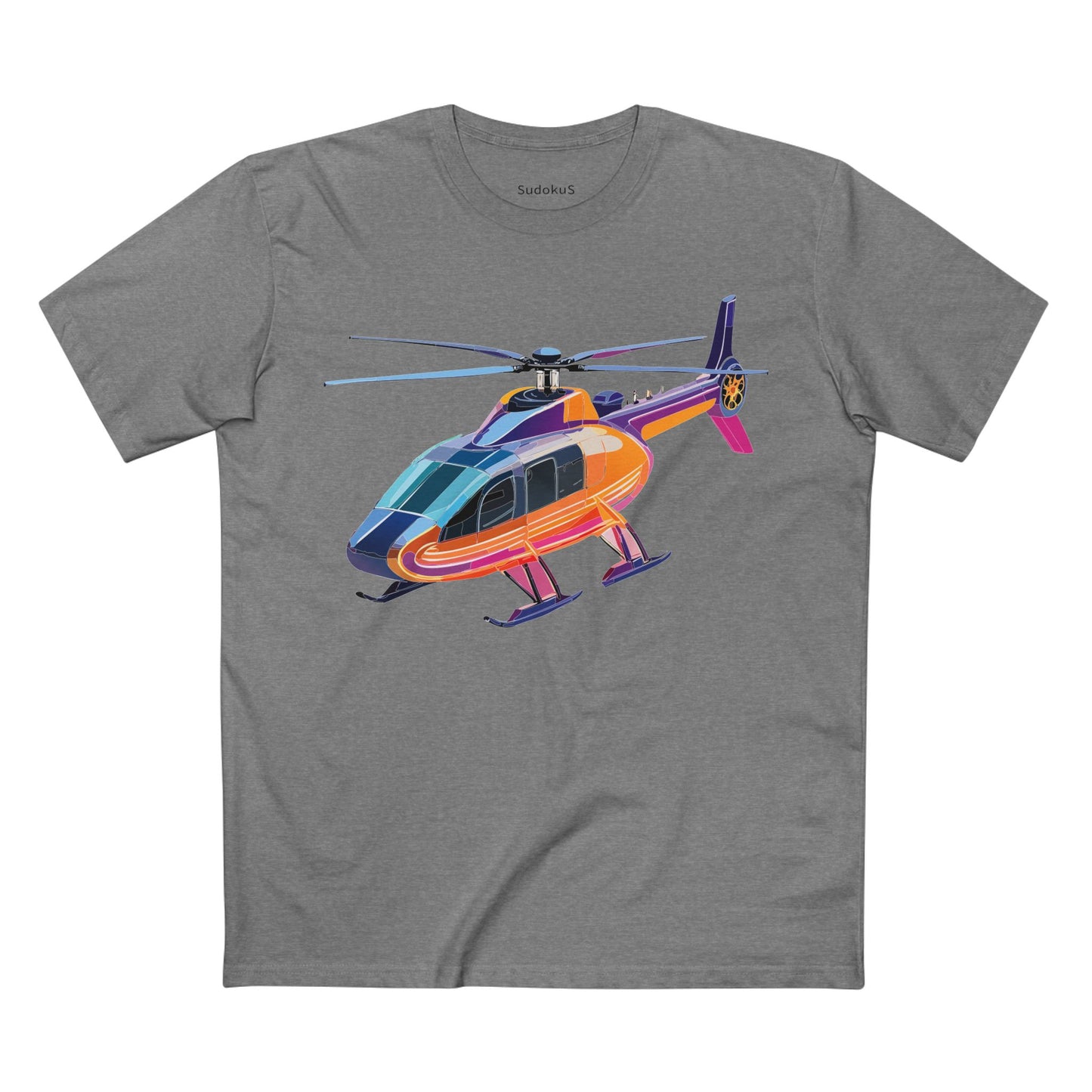 Helicopter Chopper Shirt Unisex Premium Cotton Tee With Unique Art Design Graphic Print Crew Neck