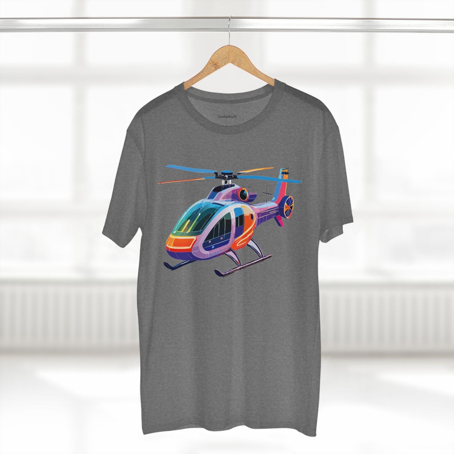Helicopter Art Tee Unisex Premium Cotton Chopper Shirt With Crew Neck Comfort Fit