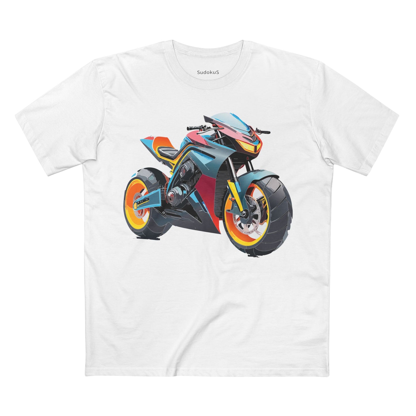 Unisex Premium Cotton Tee With Unique Art Design Bike And Moto Shirt Regular Fit Crew Neck