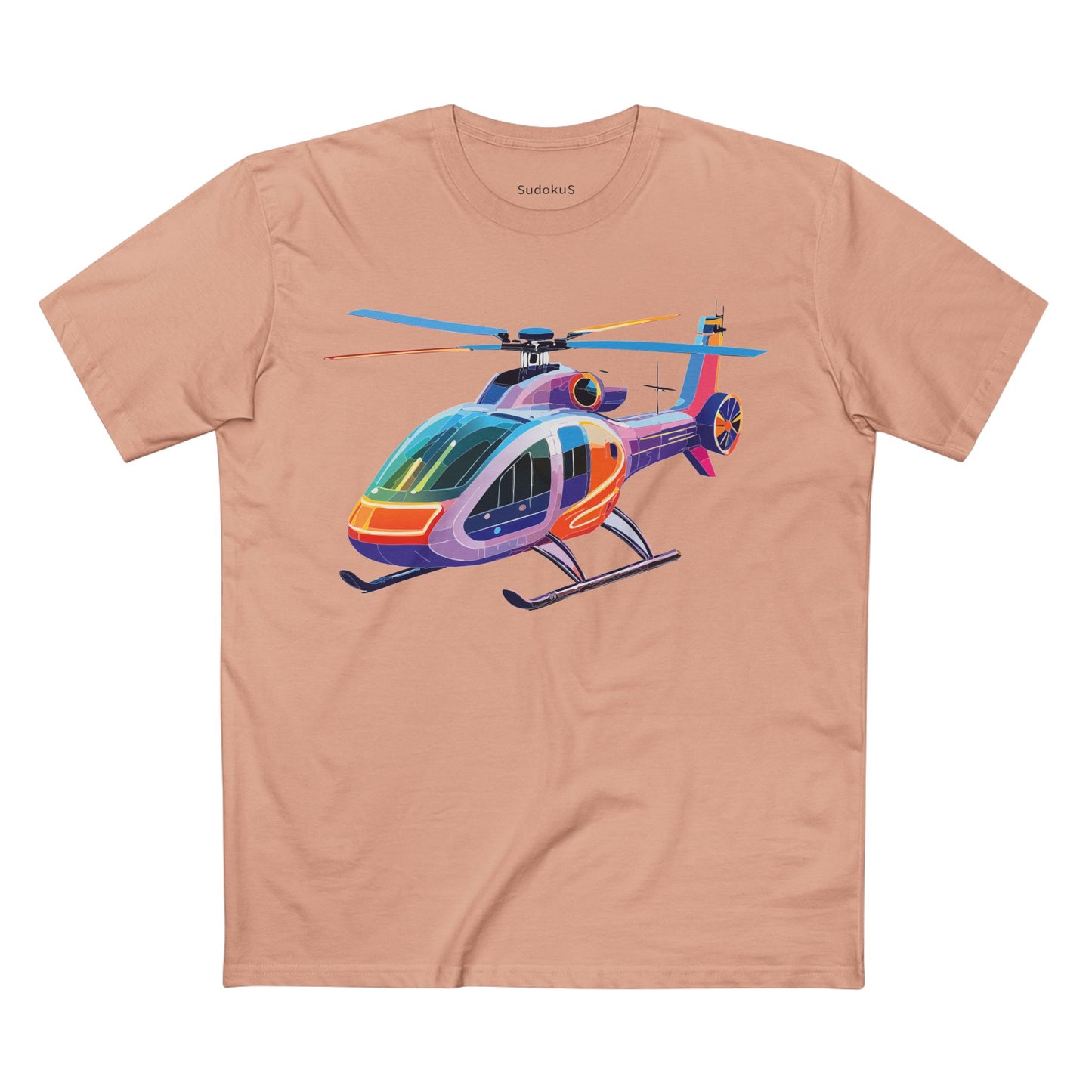 Helicopter Art Tee Unisex Premium Cotton Chopper Shirt With Crew Neck Comfort Fit