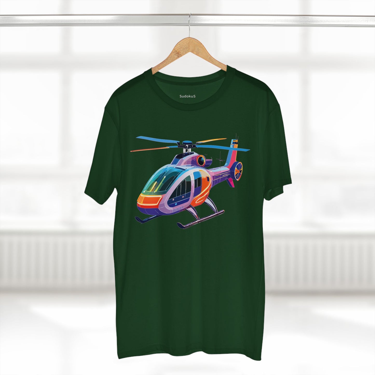 Helicopter Art Tee Unisex Premium Cotton Chopper Shirt With Crew Neck Comfort Fit