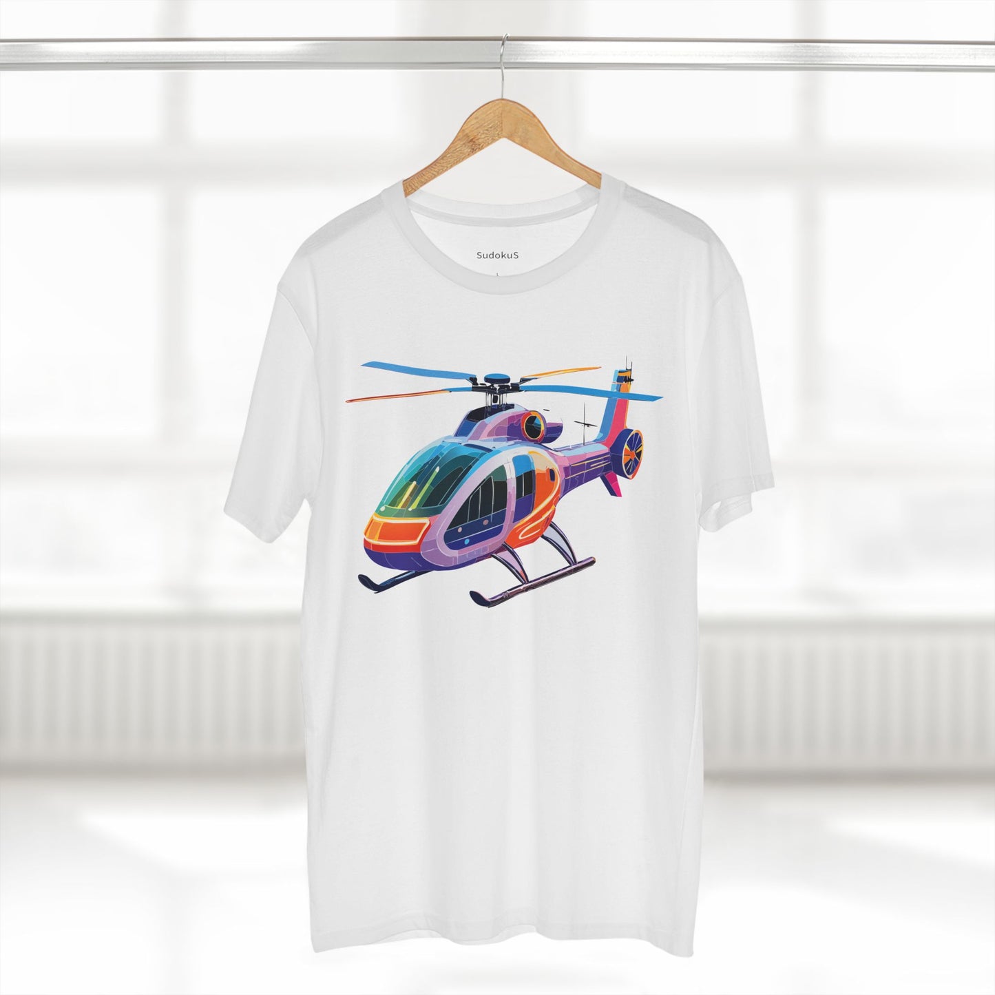 Helicopter Art Tee Unisex Premium Cotton Chopper Shirt With Crew Neck Comfort Fit