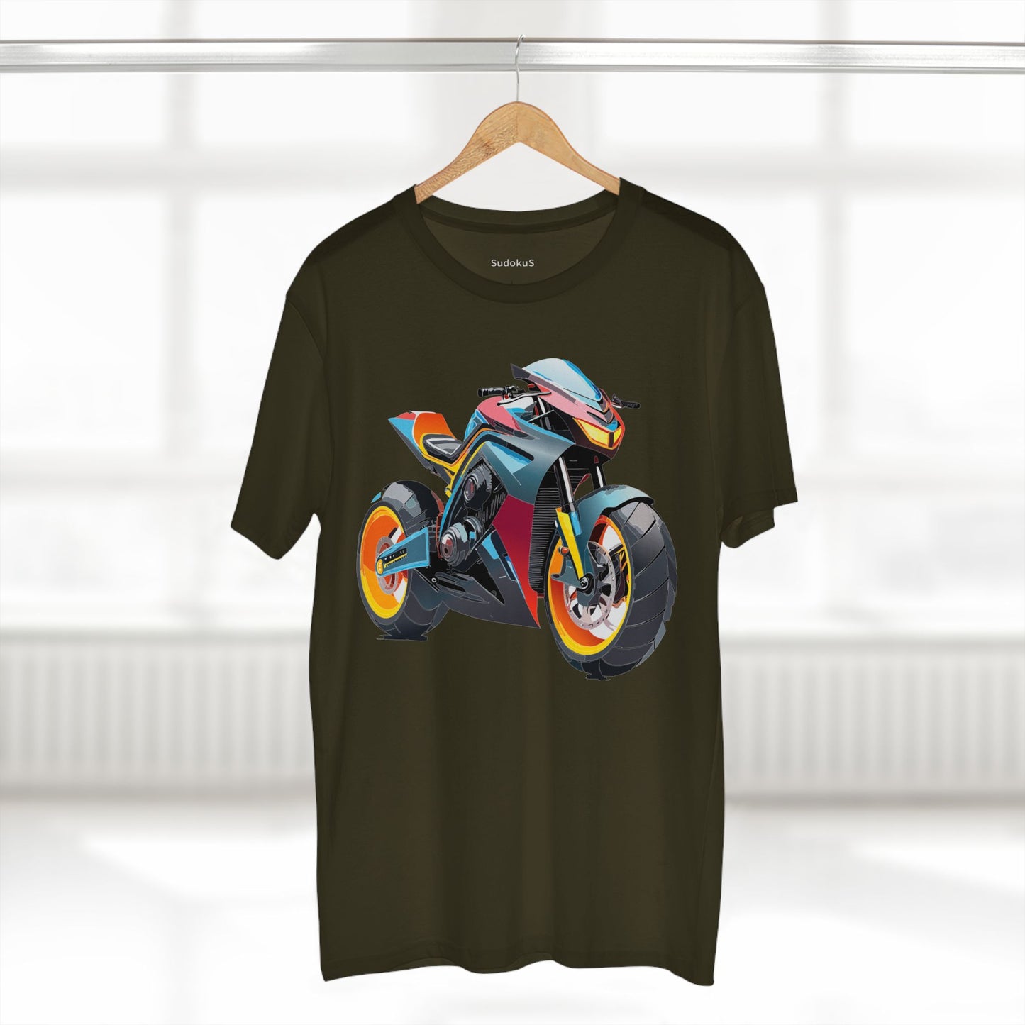 Unisex Premium Cotton Tee With Unique Art Design Bike And Moto Shirt Regular Fit Crew Neck