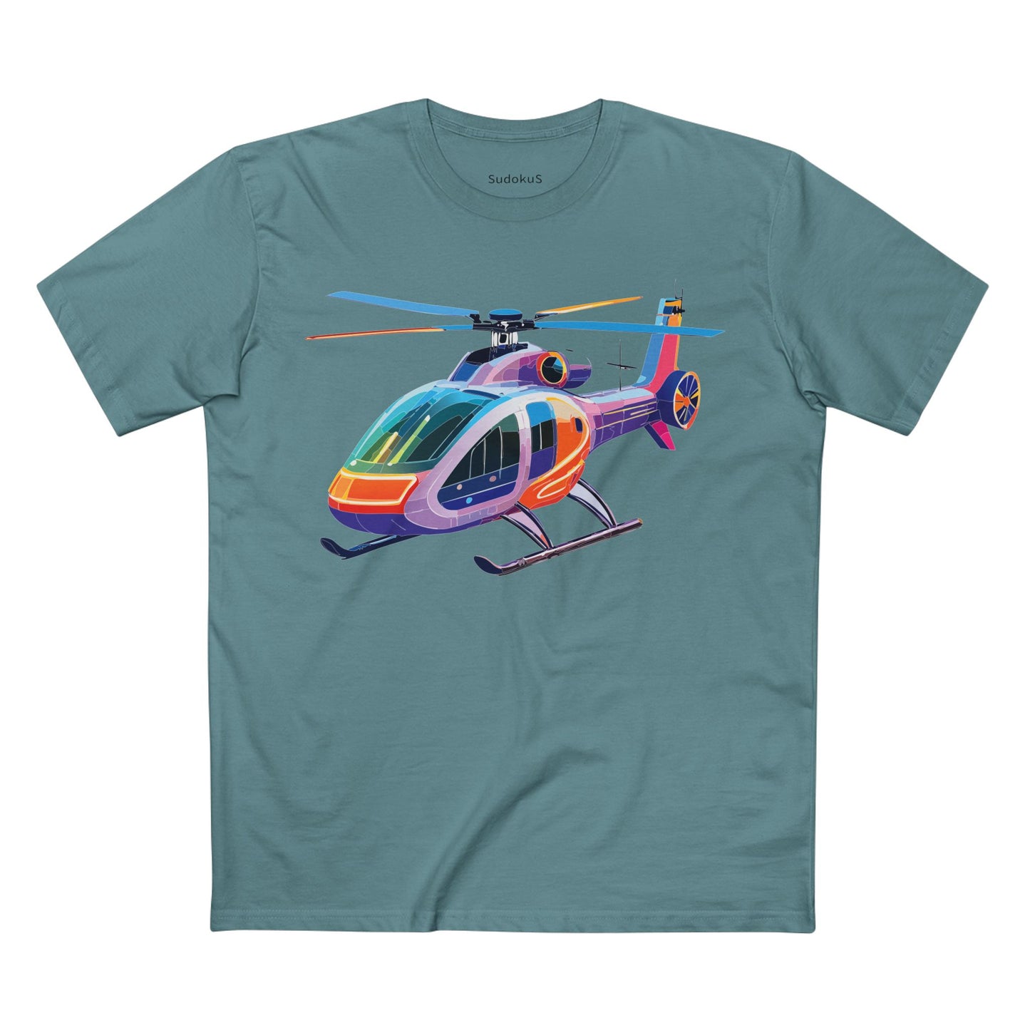 Helicopter Art Tee Unisex Premium Cotton Chopper Shirt With Crew Neck Comfort Fit
