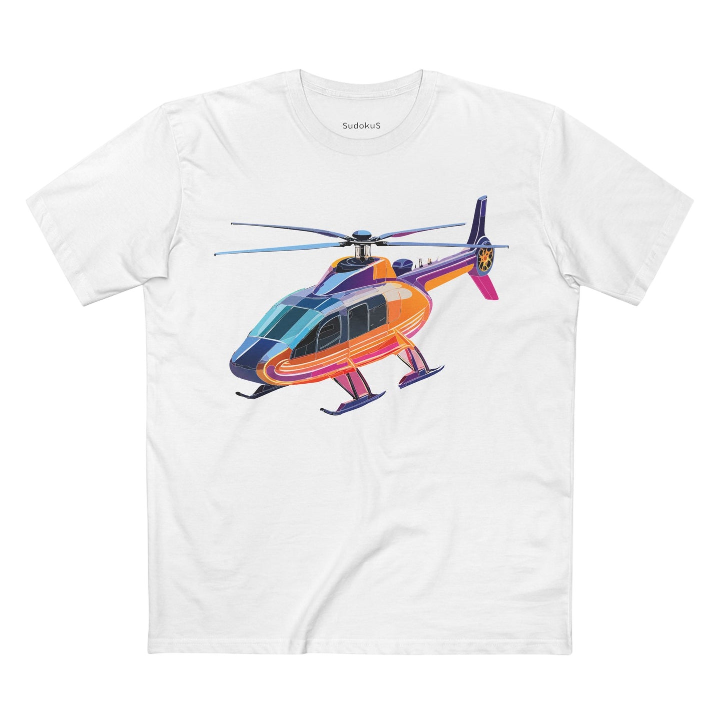 Helicopter Chopper Shirt Unisex Premium Cotton Tee With Unique Art Design Graphic Print Crew Neck