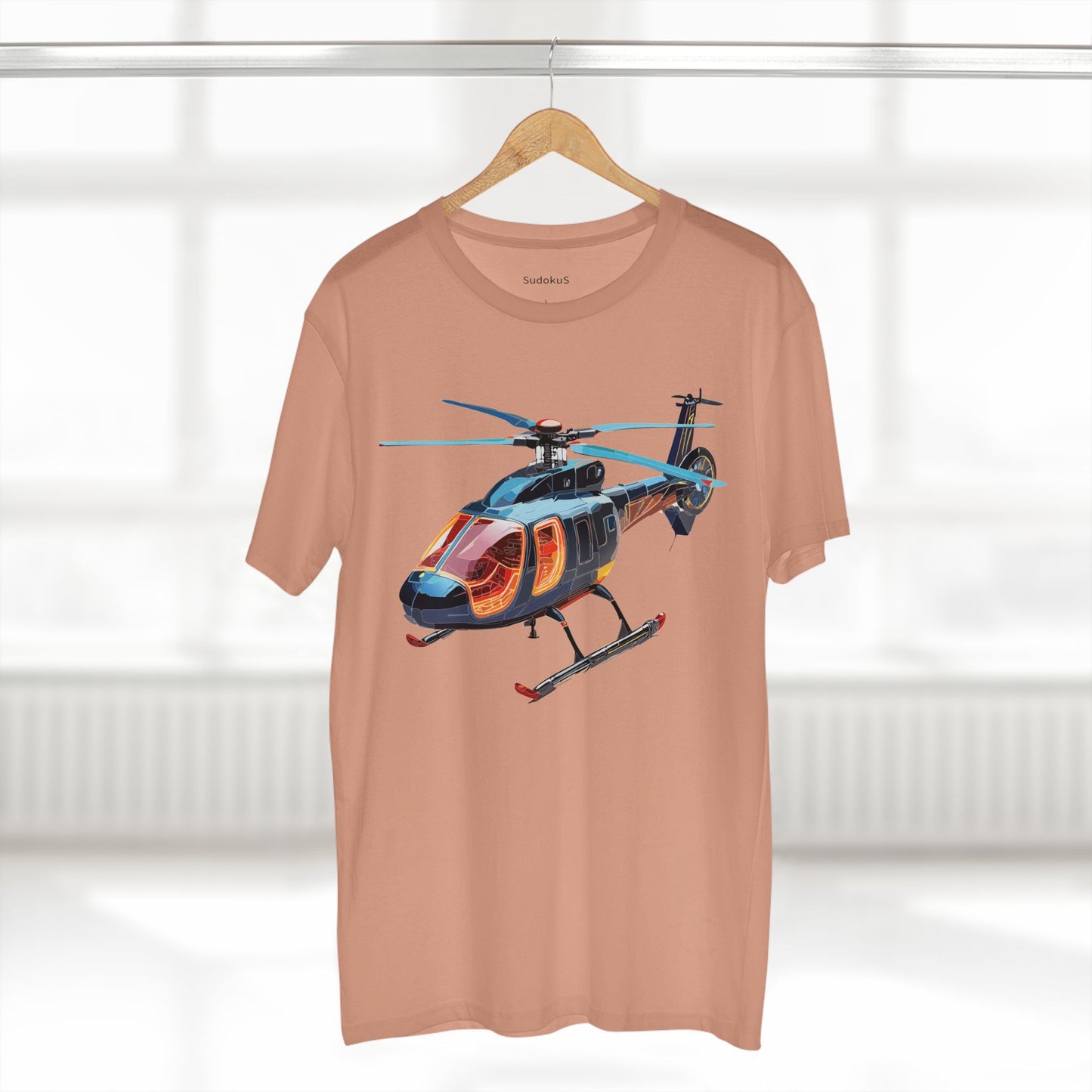 Helicopter Chopper Shirt Unisex Premium Cotton Tee With Unique Art Design Regular Fit Crew Neck