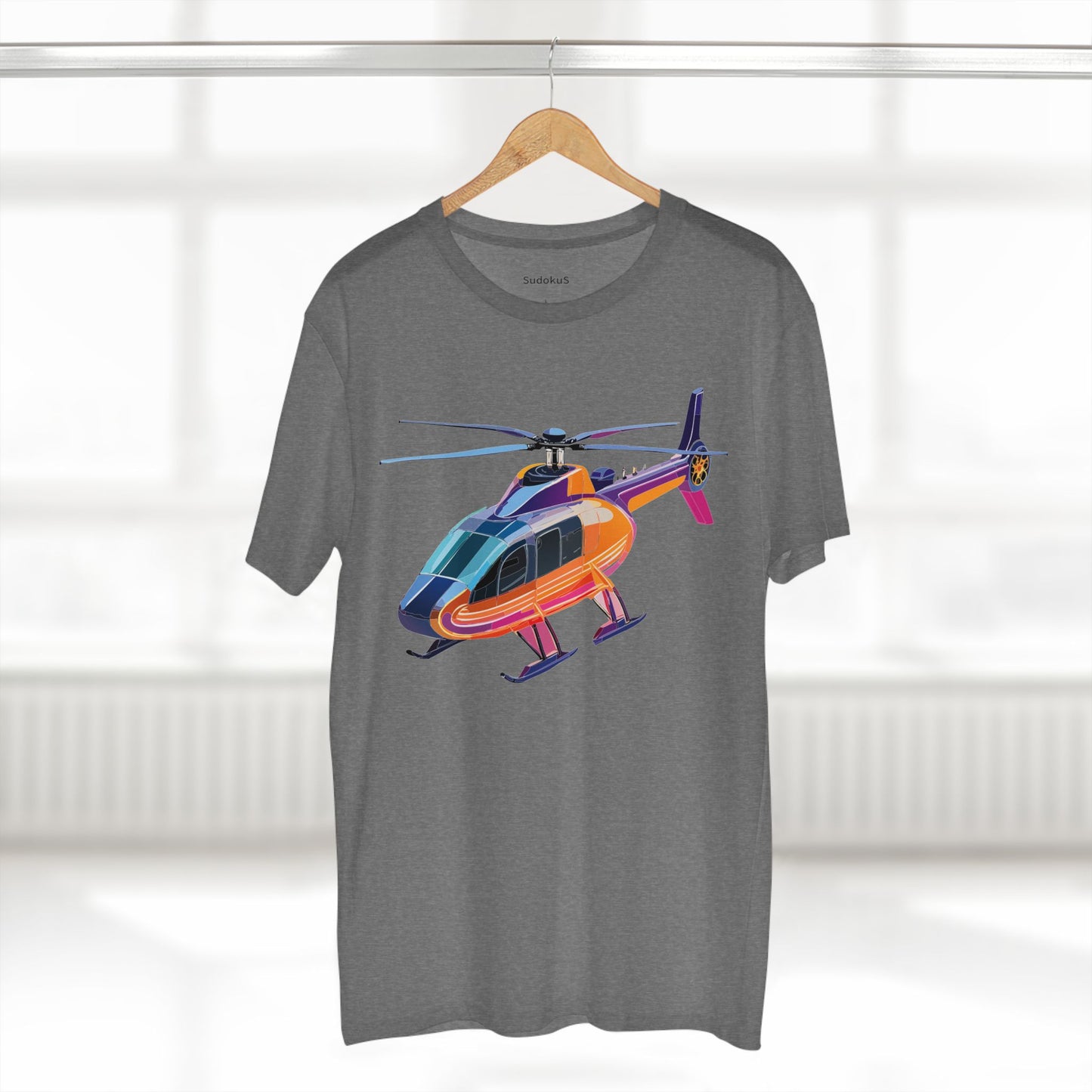 Helicopter Chopper Shirt Unisex Premium Cotton Tee With Unique Art Design Graphic Print Crew Neck