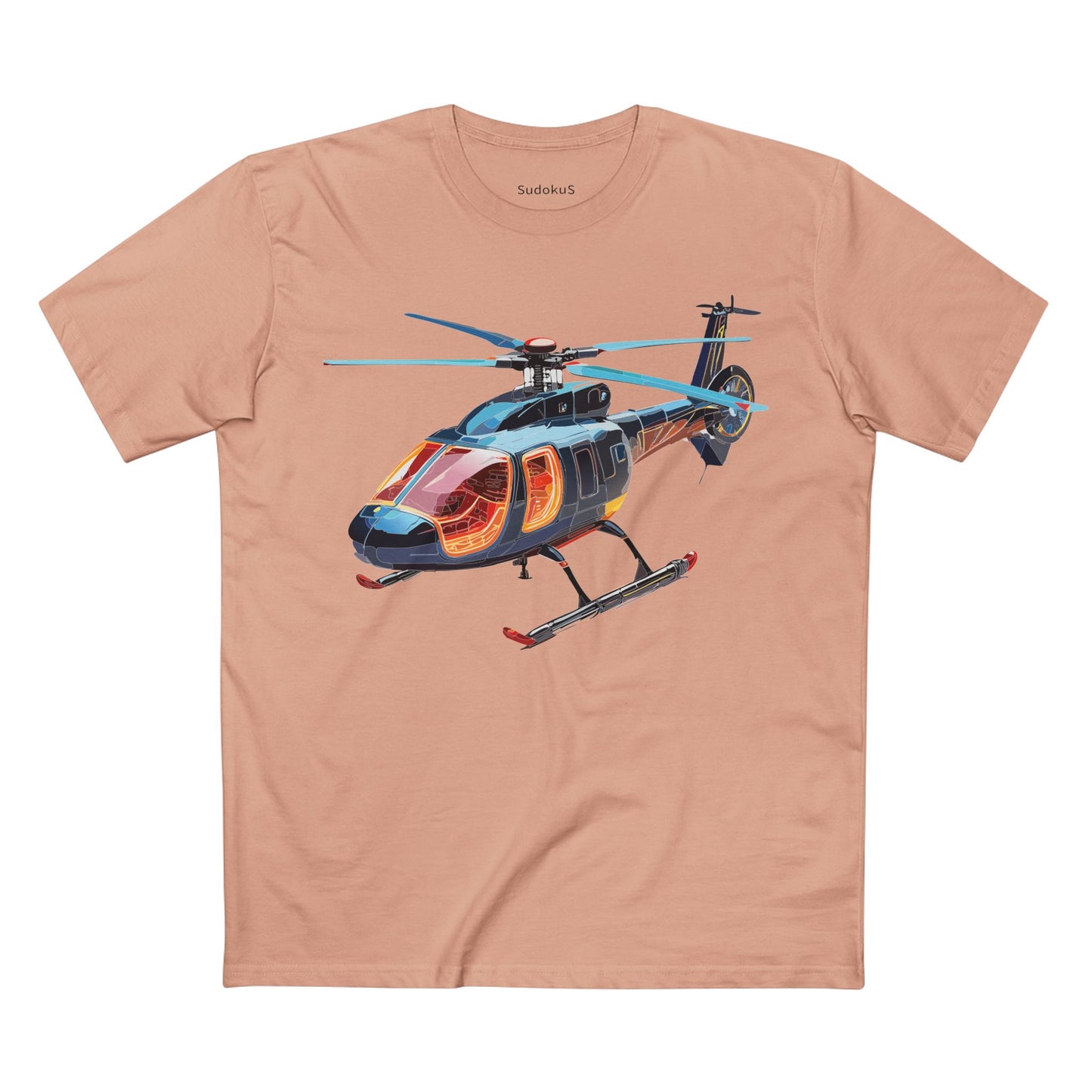 Helicopter Chopper Shirt Unisex Premium Cotton Tee With Unique Art Design Regular Fit Crew Neck