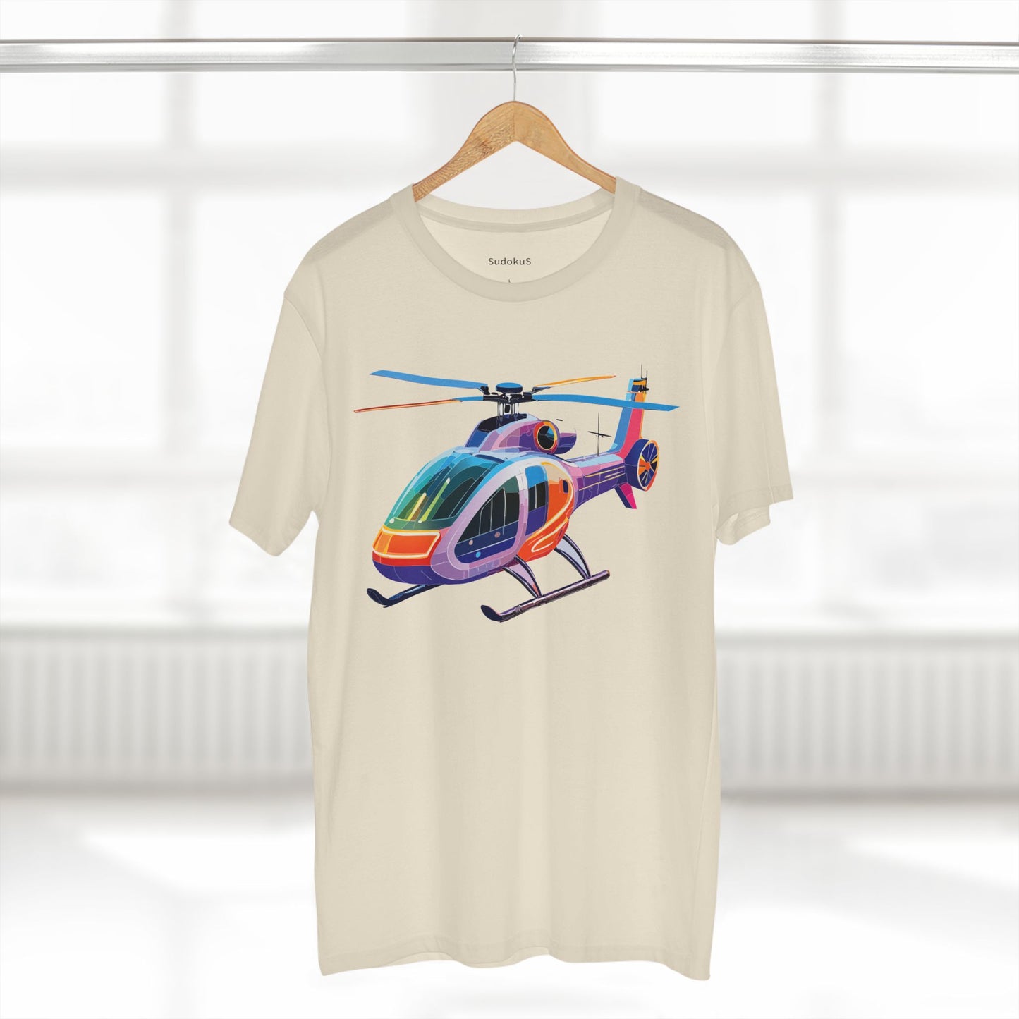 Helicopter Art Tee Unisex Premium Cotton Chopper Shirt With Crew Neck Comfort Fit
