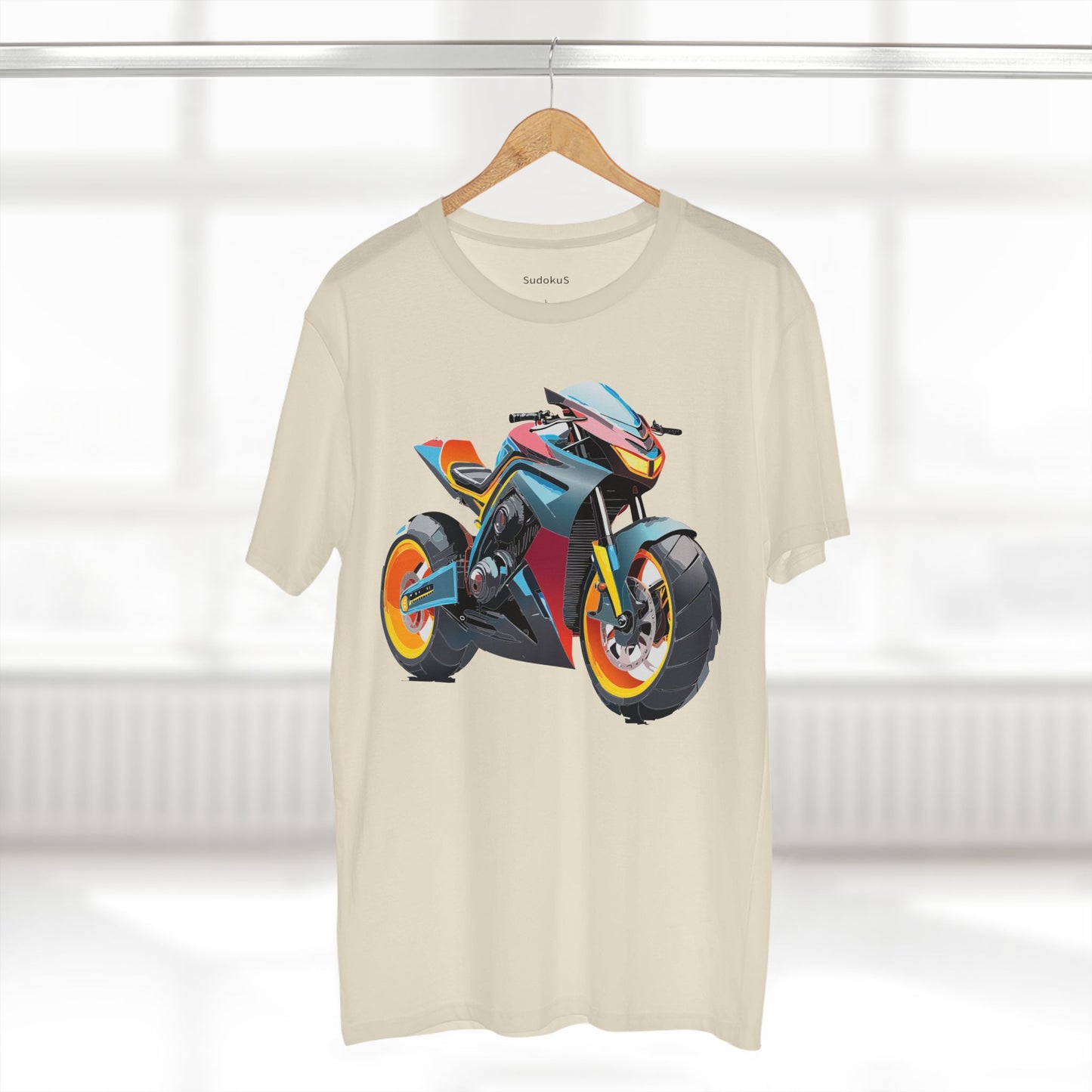 Unisex Premium Cotton Tee With Unique Art Design Bike And Moto Shirt Regular Fit Crew Neck