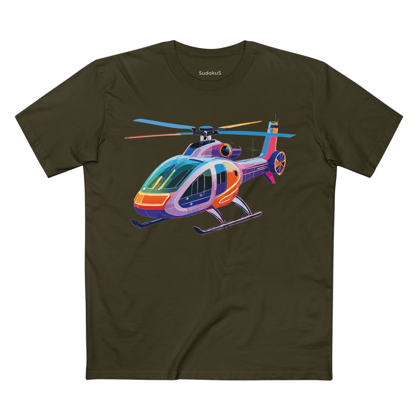 Helicopter Art Tee Unisex Premium Cotton Chopper Shirt With Crew Neck Comfort Fit
