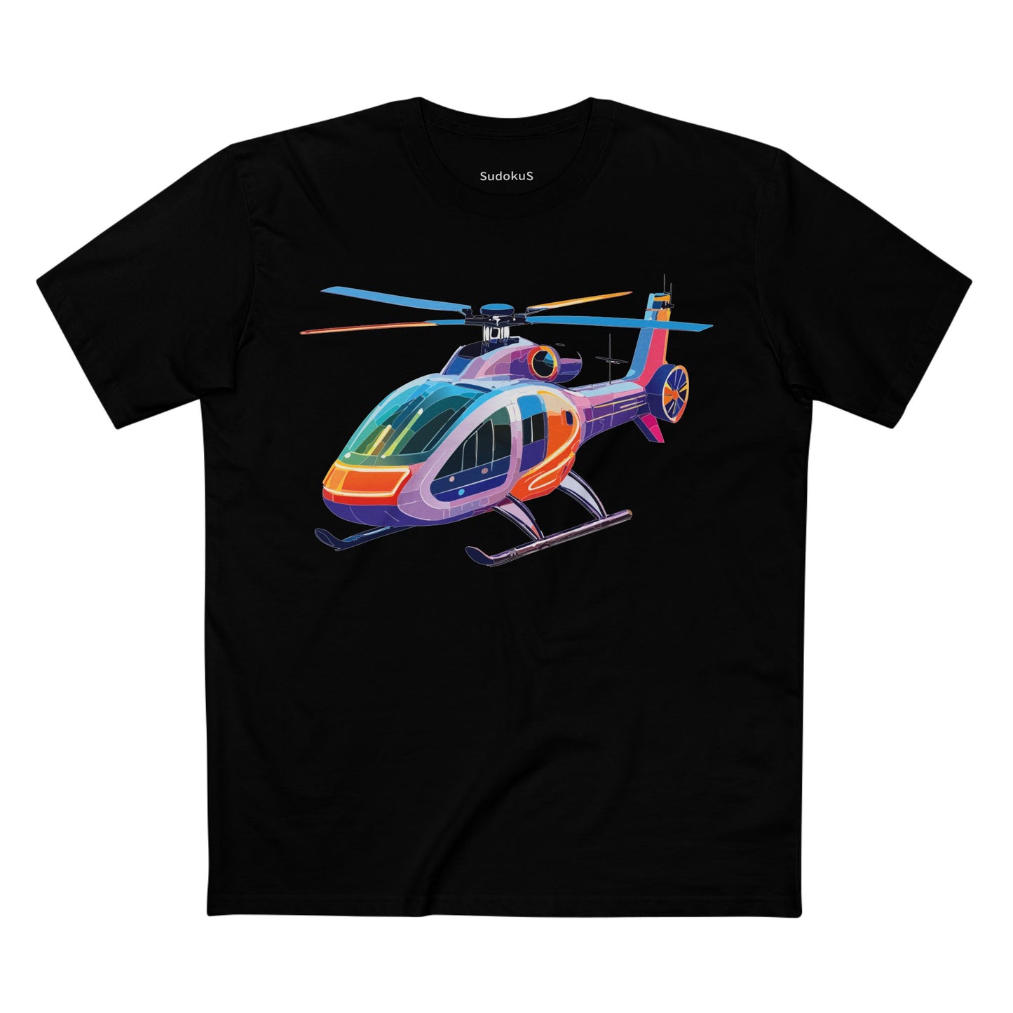 Helicopter Art Tee Unisex Premium Cotton Chopper Shirt With Crew Neck Comfort Fit