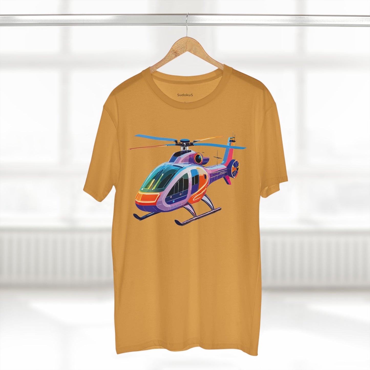 Helicopter Art Tee Unisex Premium Cotton Chopper Shirt With Crew Neck Comfort Fit